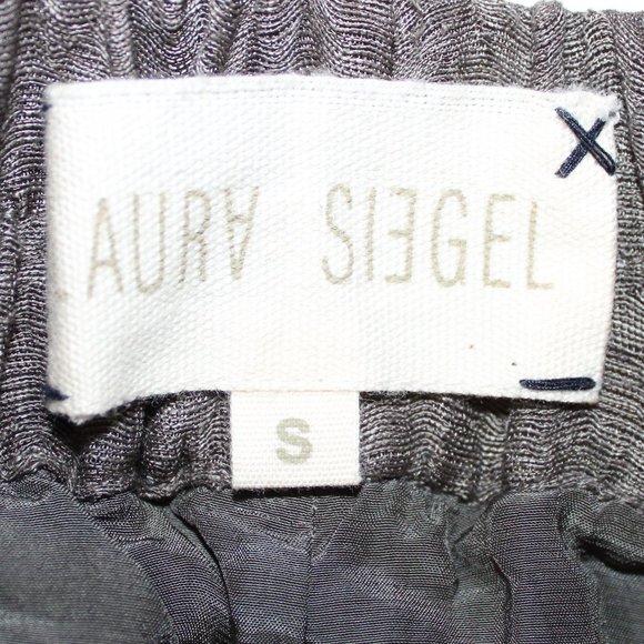 Laura Siegel Anthropologie Charcoal Gray Textured Silk Hemp Pant Size Small - Picture 9 of 9